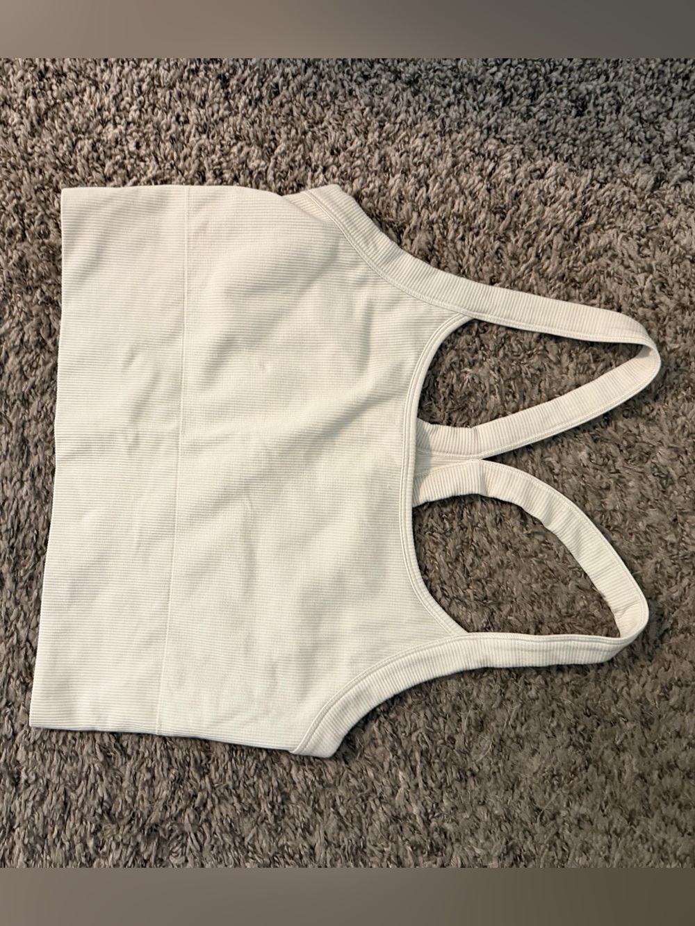 Athleta Ribbed Cropped Tank - L - Bone/cream